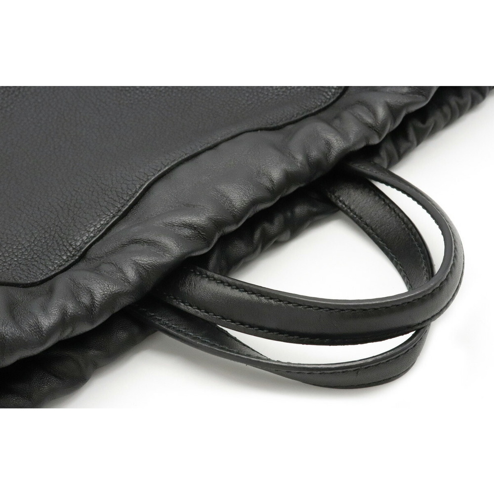 Gucci Leather Drawstring Backpack Logo Print Black - image 7